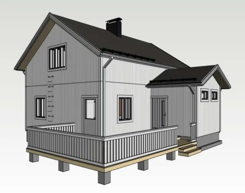 Rakennuskonsultointi NK omakotitalon 3D julkisivukuva